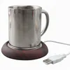 noyer grain de bois usb chauffe-tasse coussin café thé boissons au lait chauffage sécurité électrique bureau chaud coussin chauffant matel base marbre 2057264