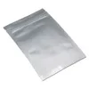 50pcs / lot Pure Silver Alumínio Zipper pacote de saco Resealable Mylar Foil Armazenamento de Alimentos embalagem Pouch Grocery DIY Artesanato Pacote Bag