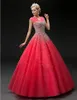 Sweet 16 Dress Watermelon Beading Sequins Quinceanera Dresses Ball Gown Straps Vestido De Festa Lace-up Long Tulle Formal Prom Gowns