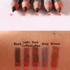 新しいヒョウの女性の眉毛防水ブラックブラウン鉛筆ブラシの黒茶色の鉛筆を作るアイライナーを作る5色を選択12ピース/ロット