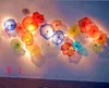 현대 실내 장식 murano 램프 꽃 플레이트 램프 다채로운 스타일 핸드 블로운 유리 매달려 접시 벽 아트