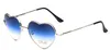 Wholesale-Female cute heart shaped Sunglasses gradient mirror decorative Sunglasses retro driving mirror metal glasses women sunglasses