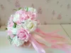 Cheap In Store Wedding Favors Hand Holding Flowers Artificial Roses Flowers Wedding Bouquet Colorful White Lavender Lilac Perfect 7782427