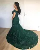 Middle East Sparkly Evening Dress Glamorous Off Shoulder Lace Applique Evening Gowns Prom Dress Gorgeous Mermaid Red Carpet Dress