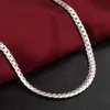 Moda 925 prata banhado declaração colar Men 5MM Chunky colares pingentes de homens Garantia de jóias colares longos de cores