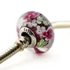 Fits for Pandora Bracelets Authentic 925 Sterling Silver Jewelry Flower Garden Murano Glass Charm Diy Bead 2016 Summer