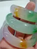 Nieuw- Prachtig Multicolor Paars Groen Natuurlijke Real Jade Lucky Armband Ronde Bangle Mode-sieraden Jade Bangles 56-60mm