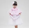 Élégant hiver châle princesse manteaux veste de survêtement bébé filles robe filles Manteau blanc en peluche fleur manteau Manteau Clothes4248515