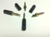 50 Stück schwarz vergoldeter 3,5 mm 1/8 Stereo Mini-Stecker aus Kupfer