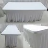 5pcs A Lot 6FT*29'' Luxury Lycra Rectangle Natural Fall Swag White Table Cloth For Wedding Decoration For Free Shipping