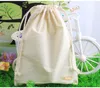 130g/m2 100% Cotton organic natural cotton Bags drawstring pouches sustomize logo & size