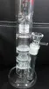 clearance sale 17.5 inch glass bong with 3 Waffle honeycomb disk filter 18mm tyre water filter free shipping