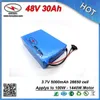 Potężny pcv Cased 1000W Bateria rowerowa 48V 30AH Zbudowana w 3,7 V 5000mAh 26650 Komórka i 30a BMS + 2A Ładowarka Darmowa wysyłka