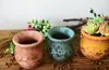 6PCS-PACK Multi Color Chinese RetroStyle Clay Flower Pot for Succulent Plants Flowerpot Terracotta Pot Garden Decoration Mini Flower Pots