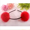 8 Colors Women Korean Rabbit Fur Ball Girls Panda Headband Hairband Hair Hoop Accessories Headwear 20pcs/lot