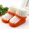 Wholesale- Woolen Baby Shoes Infants Toddler Crochet Knit Fleece Boots Girl Boy Wool Snow Crib Shoes Winter Warm Booties New Hot