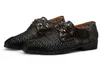 Été dernières chaussures habillées pour hommes hommes noir/blanc respirant évider chaussures en cuir pour hommes appartements sandales en cuir décontractées NLX329