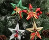 12ピースのキラキラの粉のスパンコール13cmスターボウチェーンペンダントクリスマスパーティーの休日の木の吊り下げ装飾