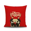 christmas year gift cushion cover cute puppy pillow cover christmas pug dog cat owl reindeer pillow case home decor pillowcases