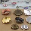 Boyute 40 Adet Yuvarlak 12mm 15mm 20mm 25mm Cameo Cabochon Baz Boş Düğme Tepsi Çerçeve Metal Bakır DIY Jewerly Aksesuarları Parçaları