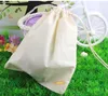 130g/m2 100% Cotton organic natural cotton Bags drawstring pouches sustomize logo & size