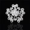 Estrela Jóias Brilhando Bonito Prata Claro Strass Cristal Pequeno Flor Rhinestone Broche Bouquet para as mulheres de casamento pinos