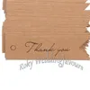 100PCS Wedding Kraft Paper Thank You Tags Brown White 2x7cm Wedding Gift Flag Tags Twines DIY Supplies232N