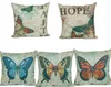 Butterfly Print Cotton Blend Sofa-Cushion Cover Cute Papillon Naps Pillow Cases Square Home Textile Cushion Covers