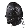 Quality Hood Mask Sex Products PU Leather BDSM Bondage Mask SM Totally Enclosed Hood Sex Products Slave Sex Toys Restraints