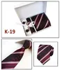 2019 HOT Necktie set handkerchief Cufflink Necktie clips Gift box 20 colors for Father's Day Men's business tie Christmas Gif