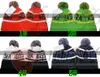 10pcs brand new christmas winter man boy Football woolen beanie hat ladies letter cap woman keep warm hats fashion stripe cap 11colors