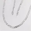 Yhamni Brand Menwomen 925 Sterling Silver Necklace Fashion Jewelry 16-24in Lång 4mm breddkedja Halsband Hela N102244U