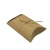 1000 шт. / лот новый стиль Крафт подушка форма с мешковиной шикарный старинные шпагат свадьбы пользу подарочная коробка партии конфеты коробка оптовые ZA0972