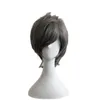 WoodFestival короткий серый парик для мужчин аниме косплей термостойкие парики из натуральных синтетических волос волосы harajuku boy8510758