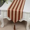 New Stripe Long Linen Christmas Table Runner Cotton Table Cloth Rectangular Dining Table Mat Modern Simple Coffee Pads 230x33 cm2436774