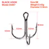 Partihandel-100pc 4# Fishhook High Carbon Steel Treble Hooks Black/Silver/Brown Color Fishing Hook Corrosion Seawater Hook