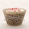 Frete grátis 50 PCS Little Vine filigrana Laser Cut Lace Cupcake Wrapper Wraps forro festa de aniversário de casamento bolo decoração copos