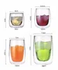 JANKNG 1 Pcs Clear Handmade Heat Resistant Double Wall Glass Tea Drink Cup Healthy Drink Mug Coffee Cup Insulated Clear Glass