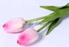 50pcs tulips tulips الاصطناعية بو زهرة باقة لمسة حقيقية للزلزال المنزل الزفاف الزهور الزهور 11 ألوان الخيار