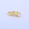 Solitaire Ring Round Cut 18K Gul Guld Fylld Bridal Womens Ring Storlek 7