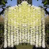 79" 2Meter long Elegant Artificial Orchid flower Wisteria Vine Rattan For Wedding Centerpieces Decorations Bouquet Garland Home Ornament