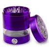 2.5 Inch Aluminum LED Herb Grinder 5 Piece Spice Mill Crusher Free Shipping