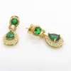 Emerald Finework 18k Yellow Gold Filled Womens Pierce Dangle Oorbellen