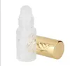 Clear 5ml Swirled Glass Roll On Empty Glass Bottles Essential Oils - Refillable Glass Roller Ball Roll-On - Gold Aluminum Caps