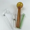 Pacote de 5 tubo de queimador de óleo de vidro de espessura com 185 mm 150mm 100mm 60mm Misture a cor Pyrex Hand Tubium Burner Bubbler para fumar