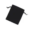 100st / lot svart sammet smycken väskor påsar för hantverk mode presentförpackning display b03