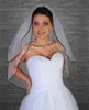 High Quality Simple Black Satin Edge 2T With Comb White ivory Black Elbow Length Wedding Veil Bridal Veils with comb