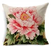 180g Vintage Flower Pillow Case Hem Soffa Kuddehölje Handmålade Vacker Peony Car Chair Pillowcases Linen Bomull Blandning