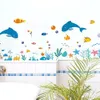 Dolphin Fish Sea World Wall Sticker Ocean Fish Shower Tile Stickers i badrummet på Bath Bath Pool Bathtub Glass Fönster Mura2516002