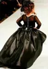 Gorgeous Black Girls Pageant Dress Scoop Ball Gowns Beading Floor-Length Kids Flower Girl First Communion Gown